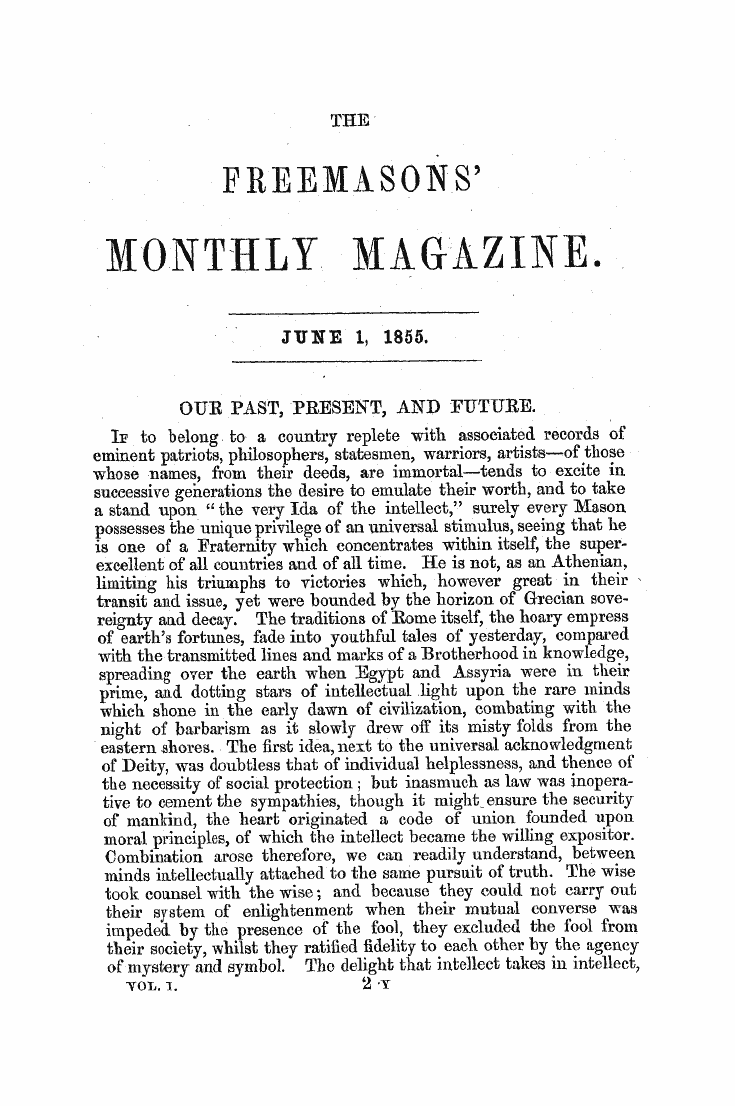 The Freemasons' Monthly Magazine