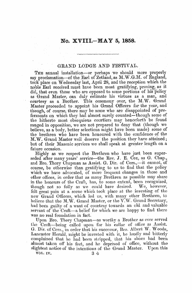 The Freemasons' Monthly Magazine