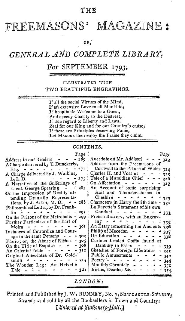 The Freemasons' Magazine