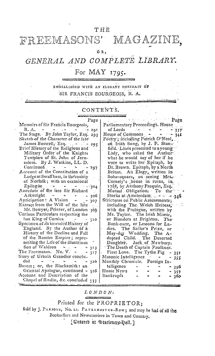 The Freemasons' Magazine