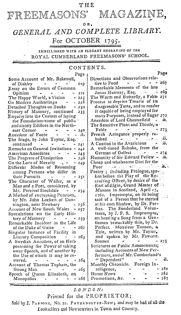 The Freemasons' Magazine