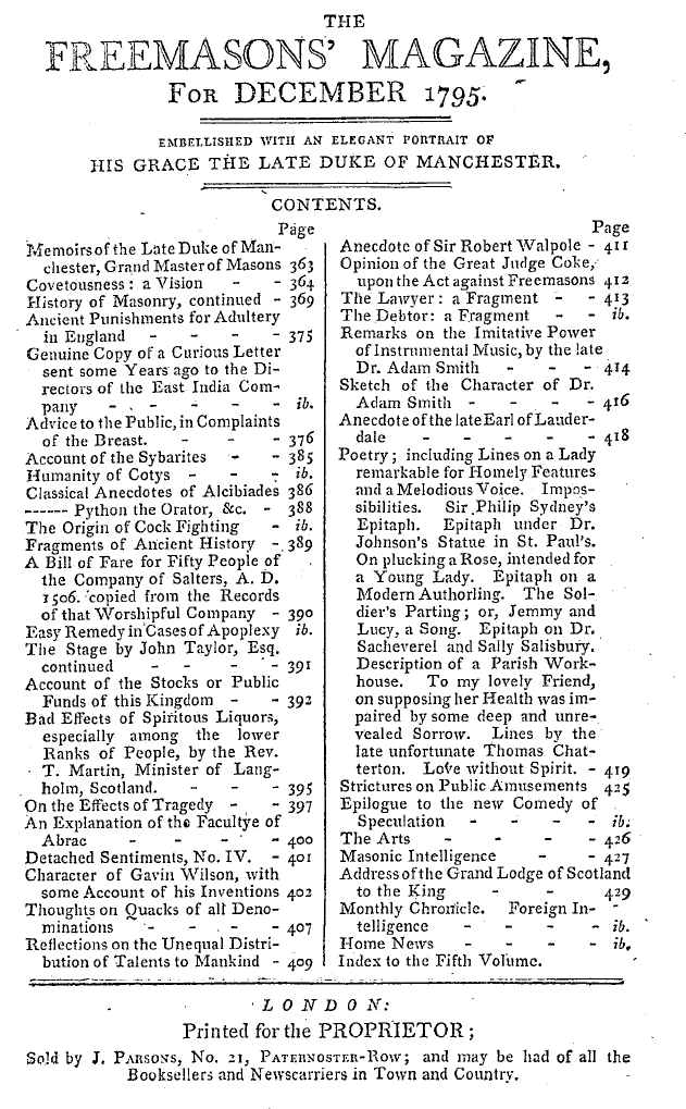 The Freemasons' Magazine