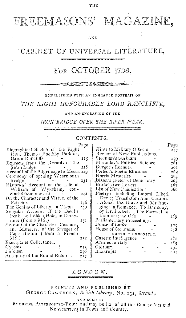 The Freemasons' Magazine