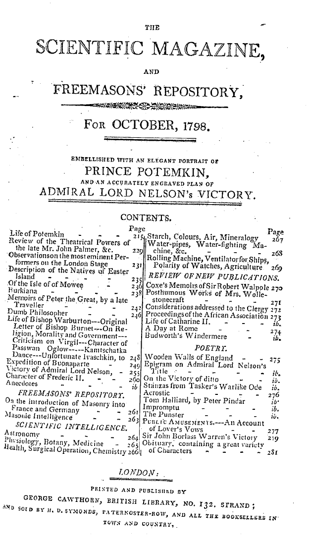 The Freemasons' Magazine
