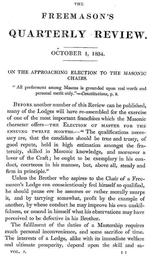 The Freemasons' Quarterly Review