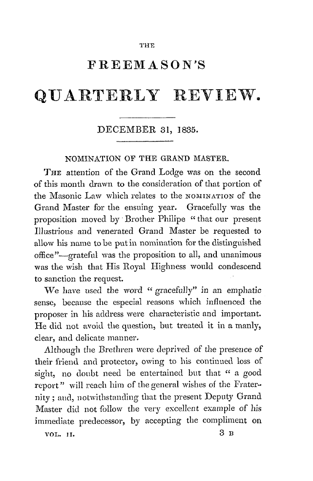 The Freemasons' Quarterly Review