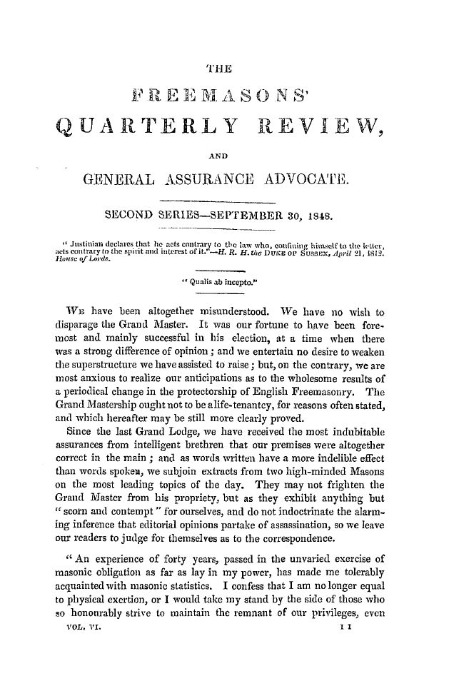 The Freemasons' Quarterly Review