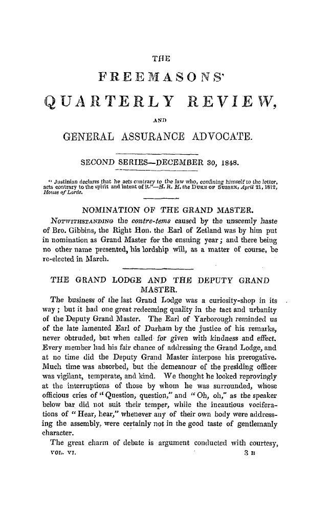 The Freemasons' Quarterly Review