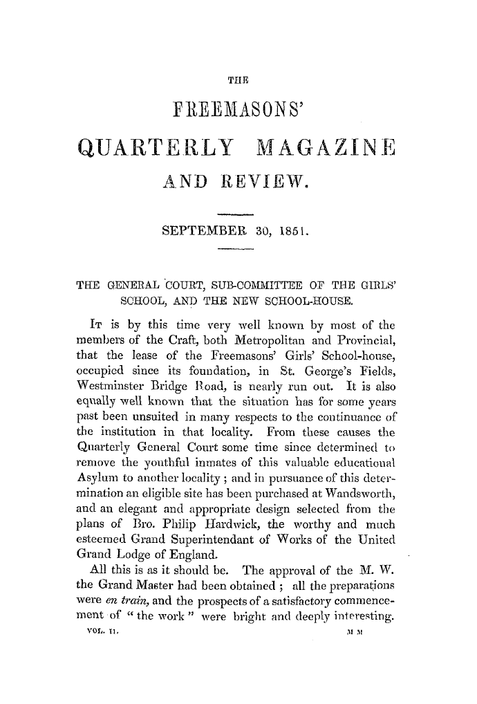 The Freemasons' Quarterly Review