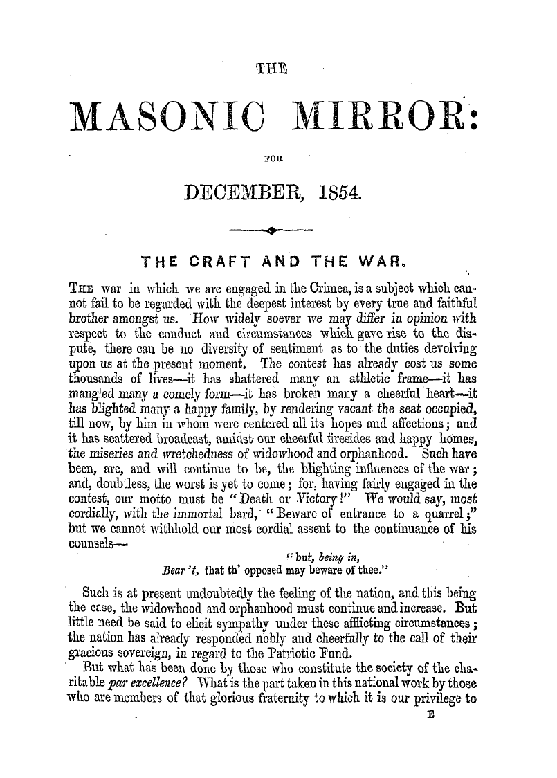 The Masonic Mirror