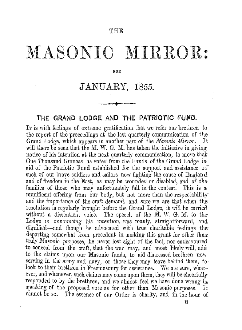 The Masonic Mirror