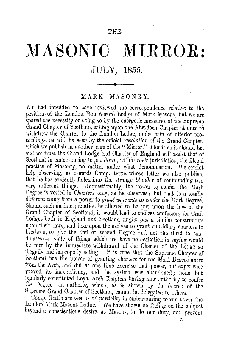 The Masonic Mirror