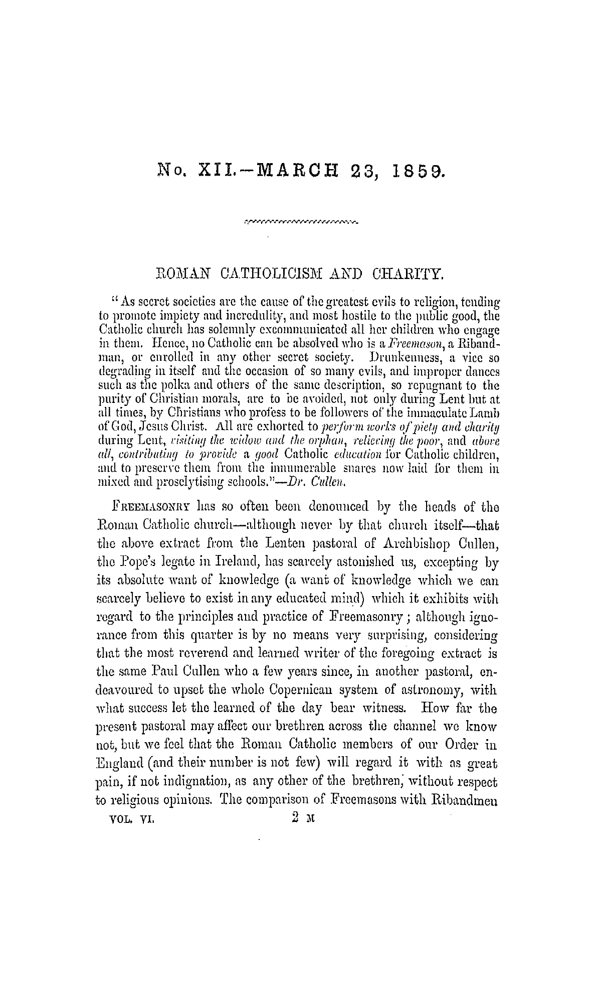 The Freemasons' Monthly Magazine