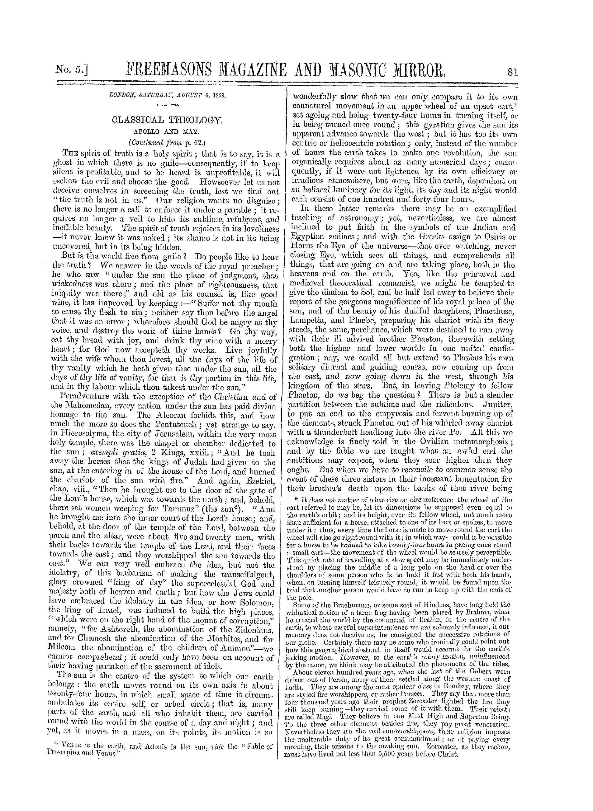 The Freemasons' Monthly Magazine