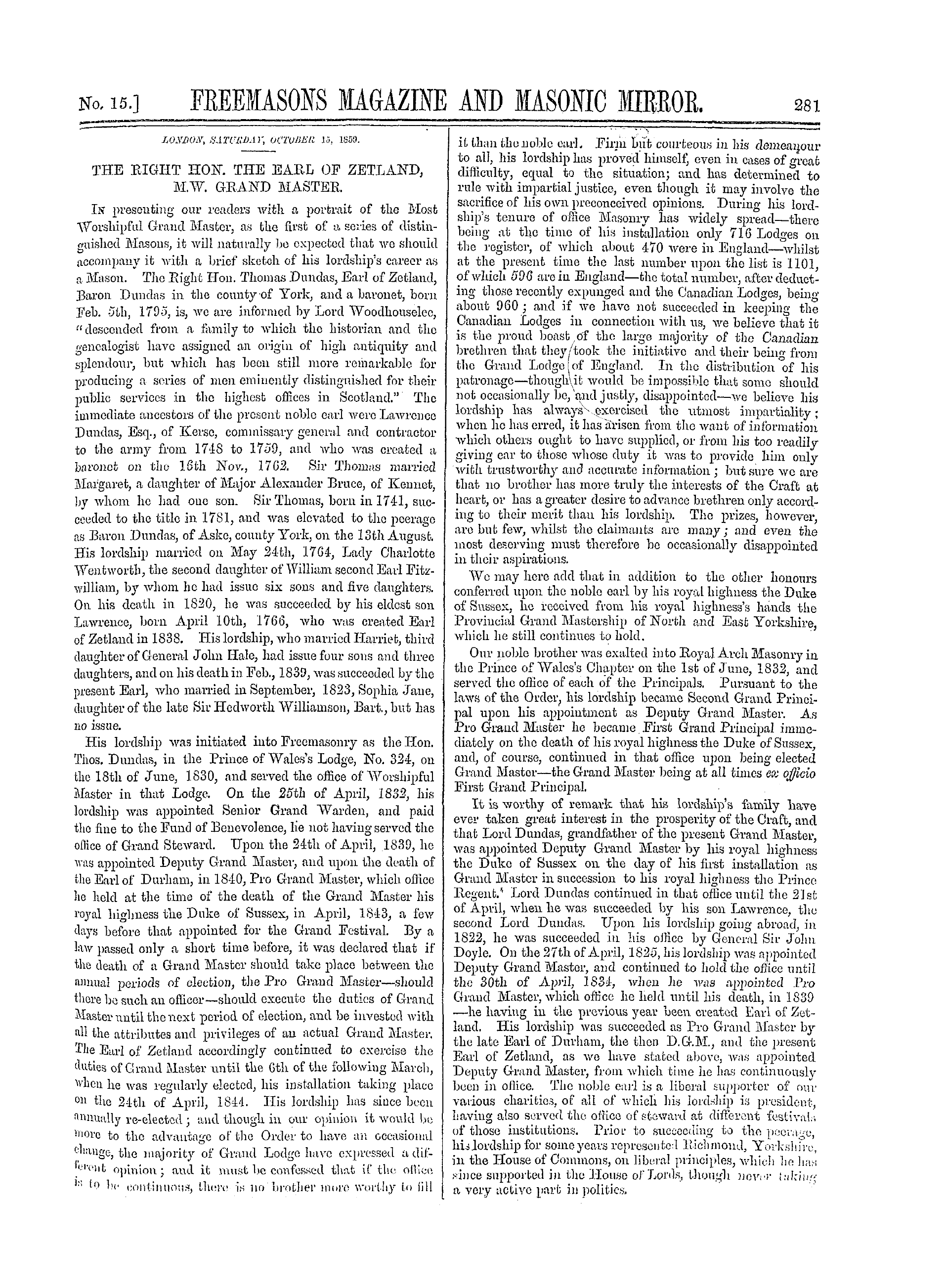 The Freemasons' Monthly Magazine