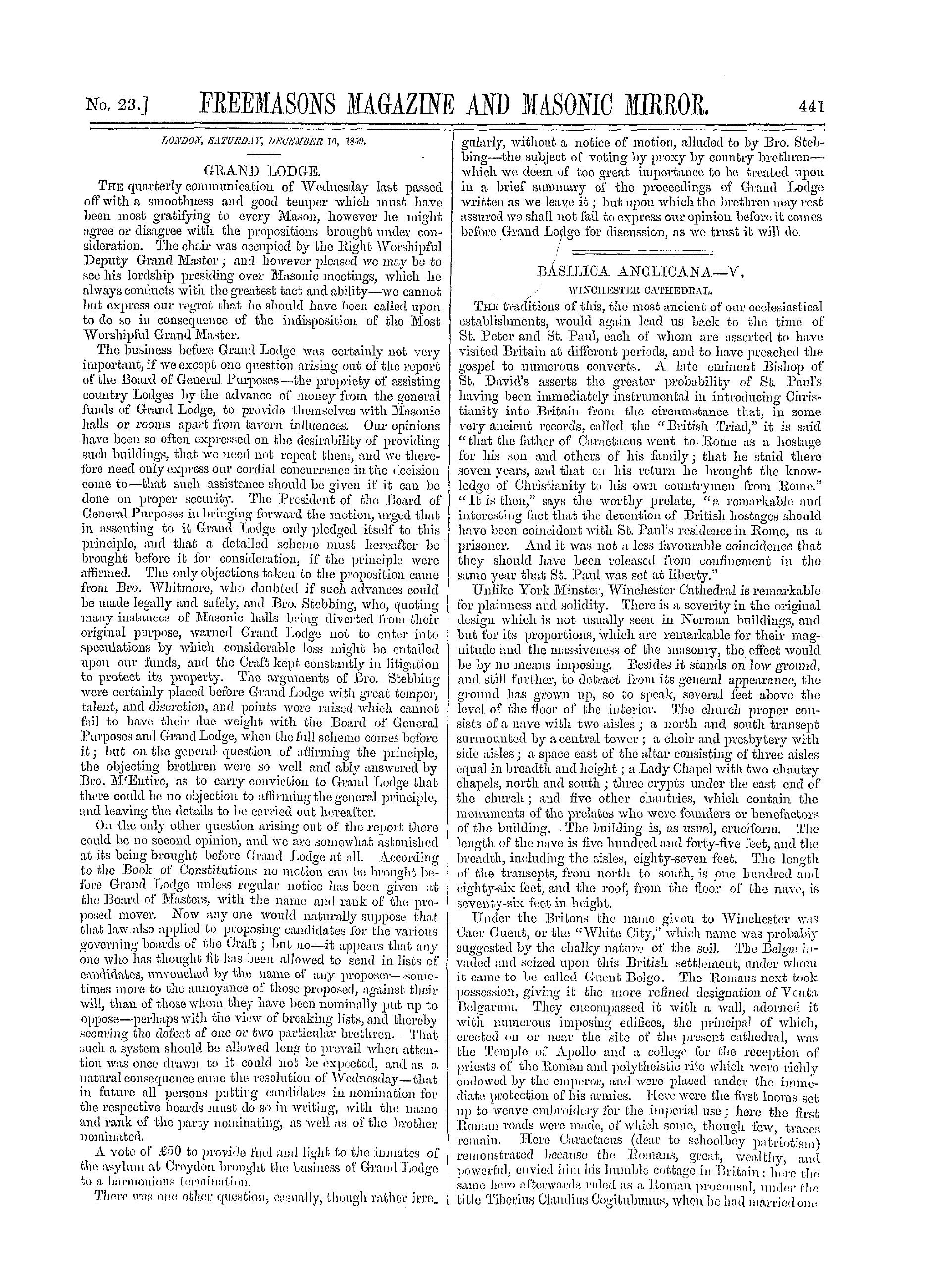 The Freemasons' Monthly Magazine