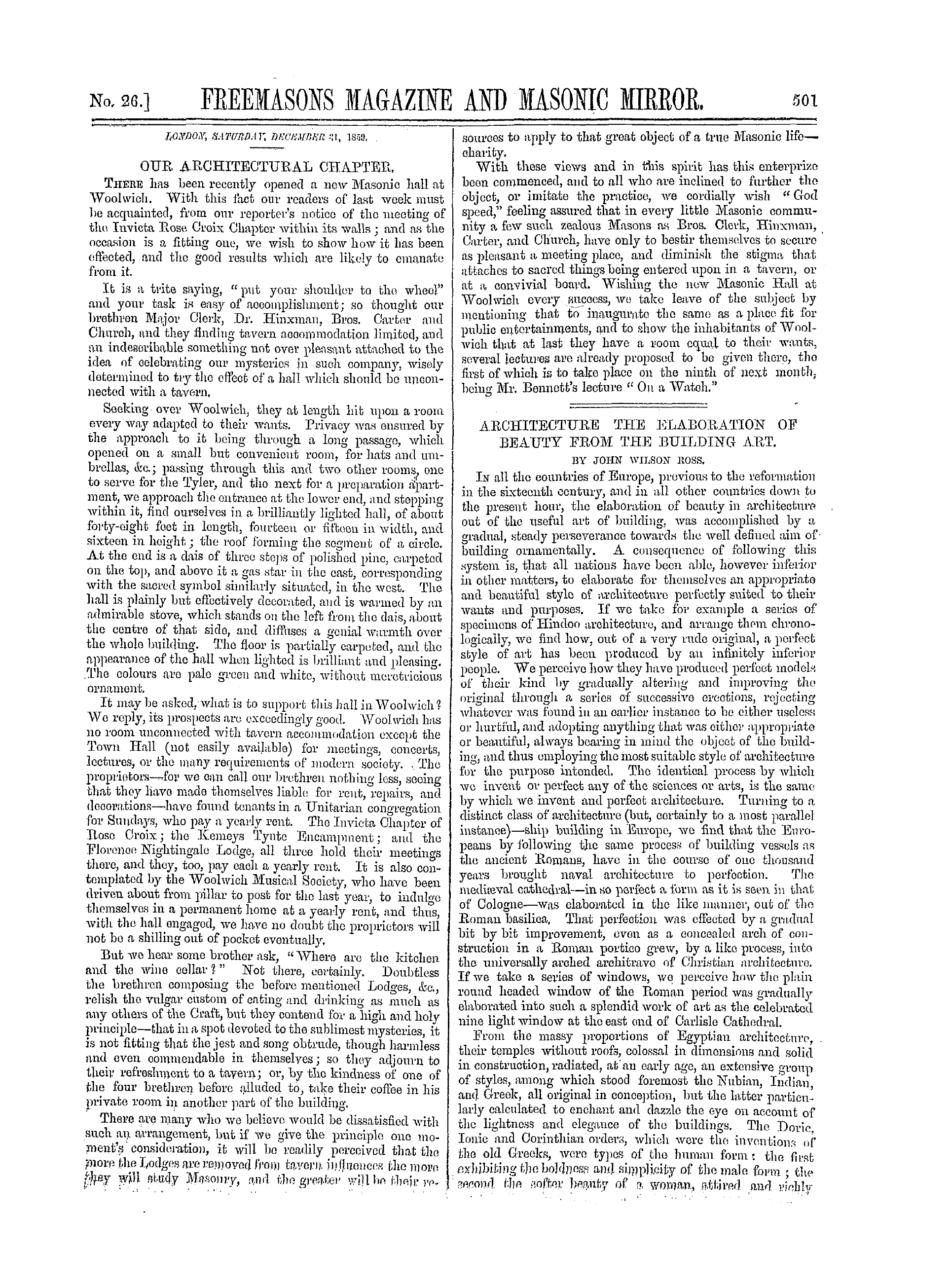 The Freemasons' Monthly Magazine