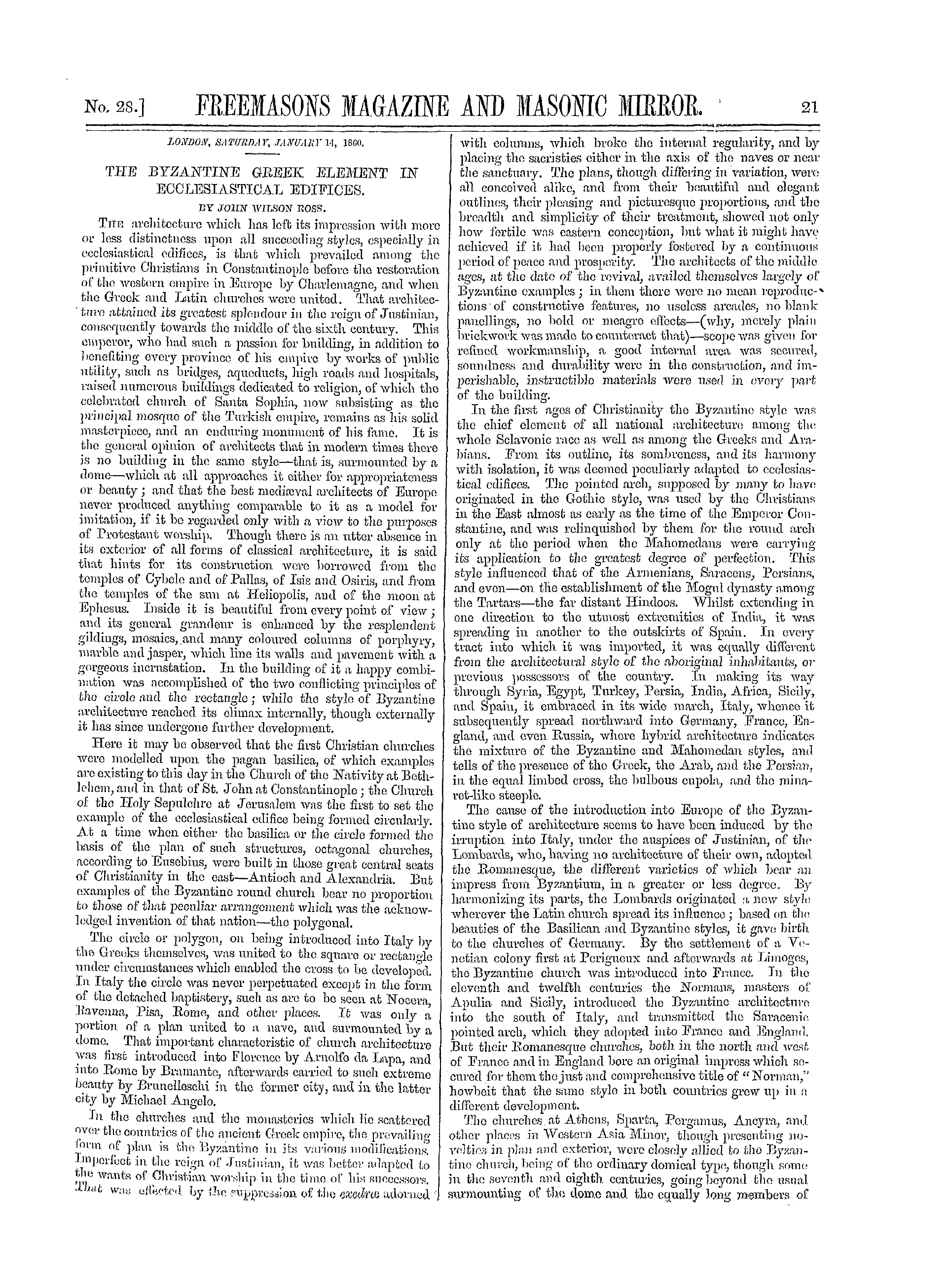 The Freemasons' Monthly Magazine