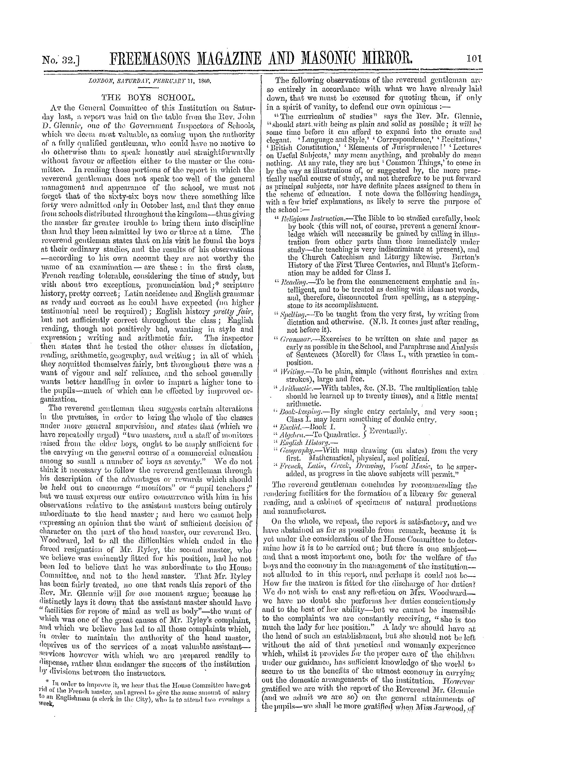 The Freemasons' Monthly Magazine