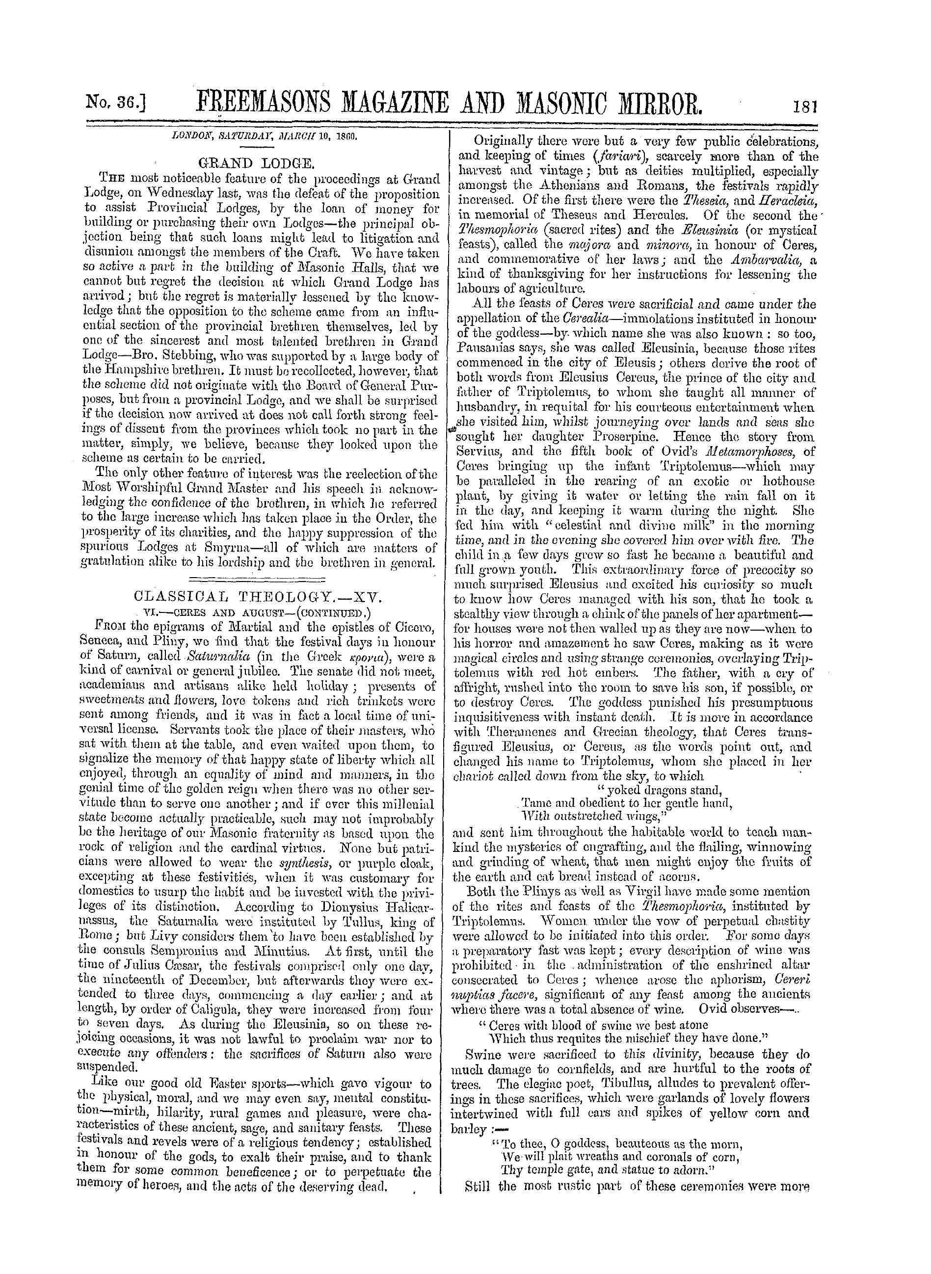The Freemasons' Monthly Magazine