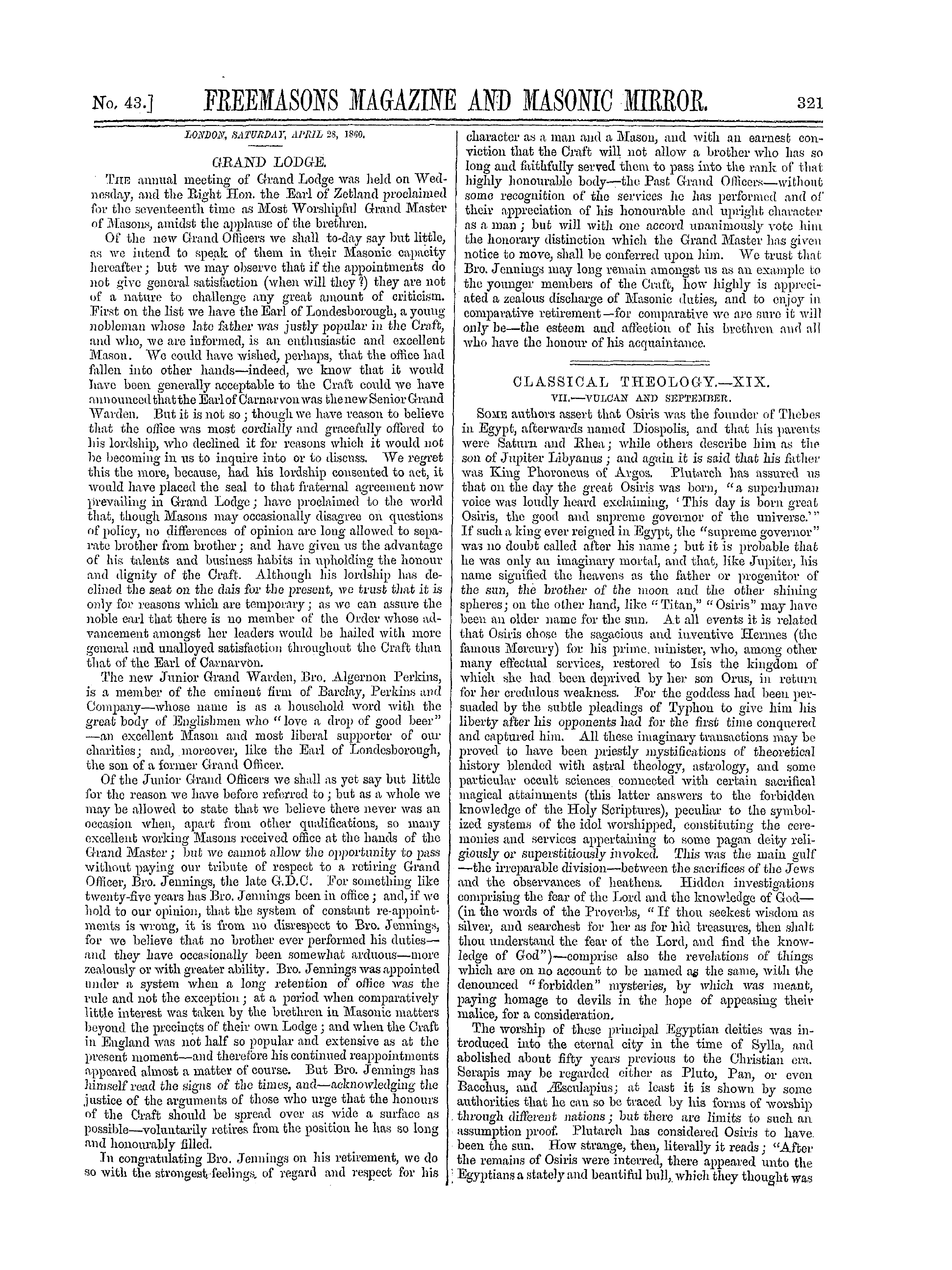 The Freemasons' Monthly Magazine