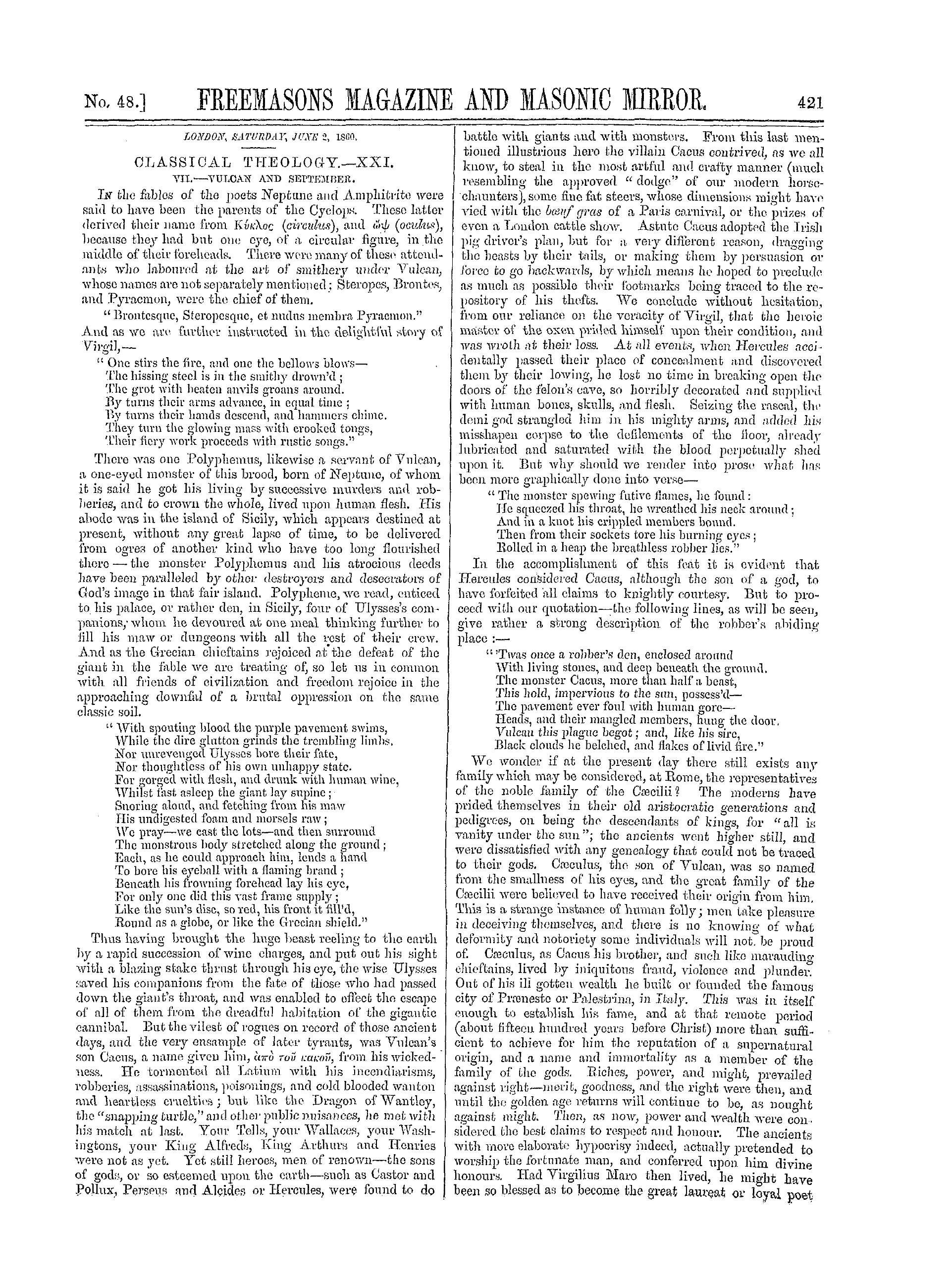 The Freemasons' Monthly Magazine