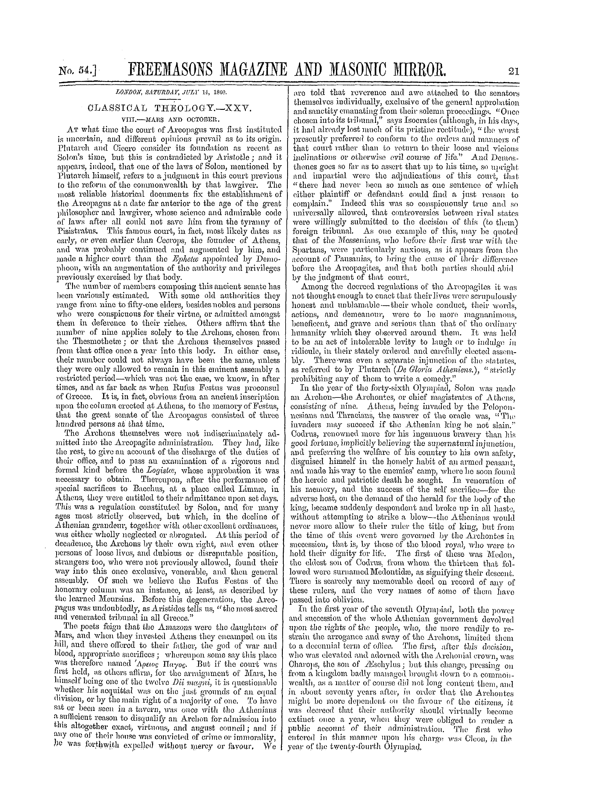 The Freemasons' Monthly Magazine