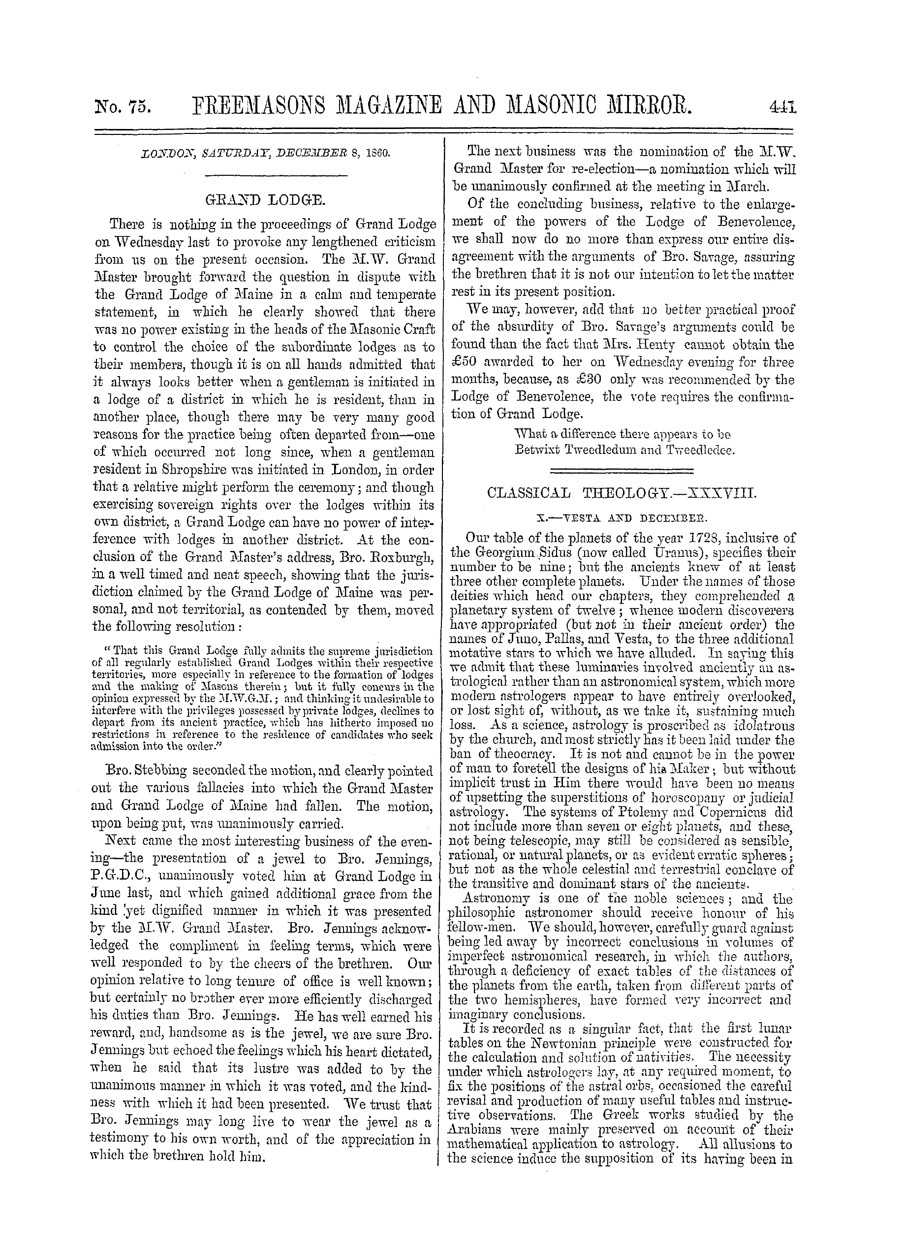 The Freemasons' Monthly Magazine