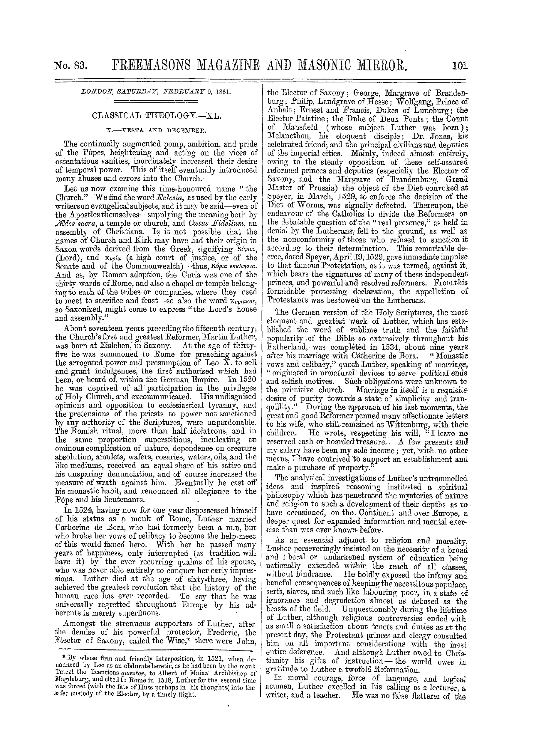 The Freemasons' Monthly Magazine