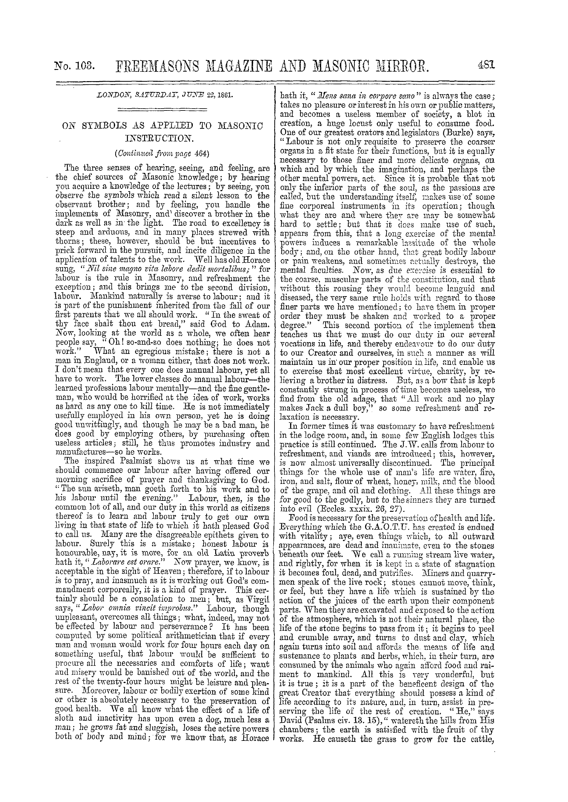The Freemasons' Monthly Magazine