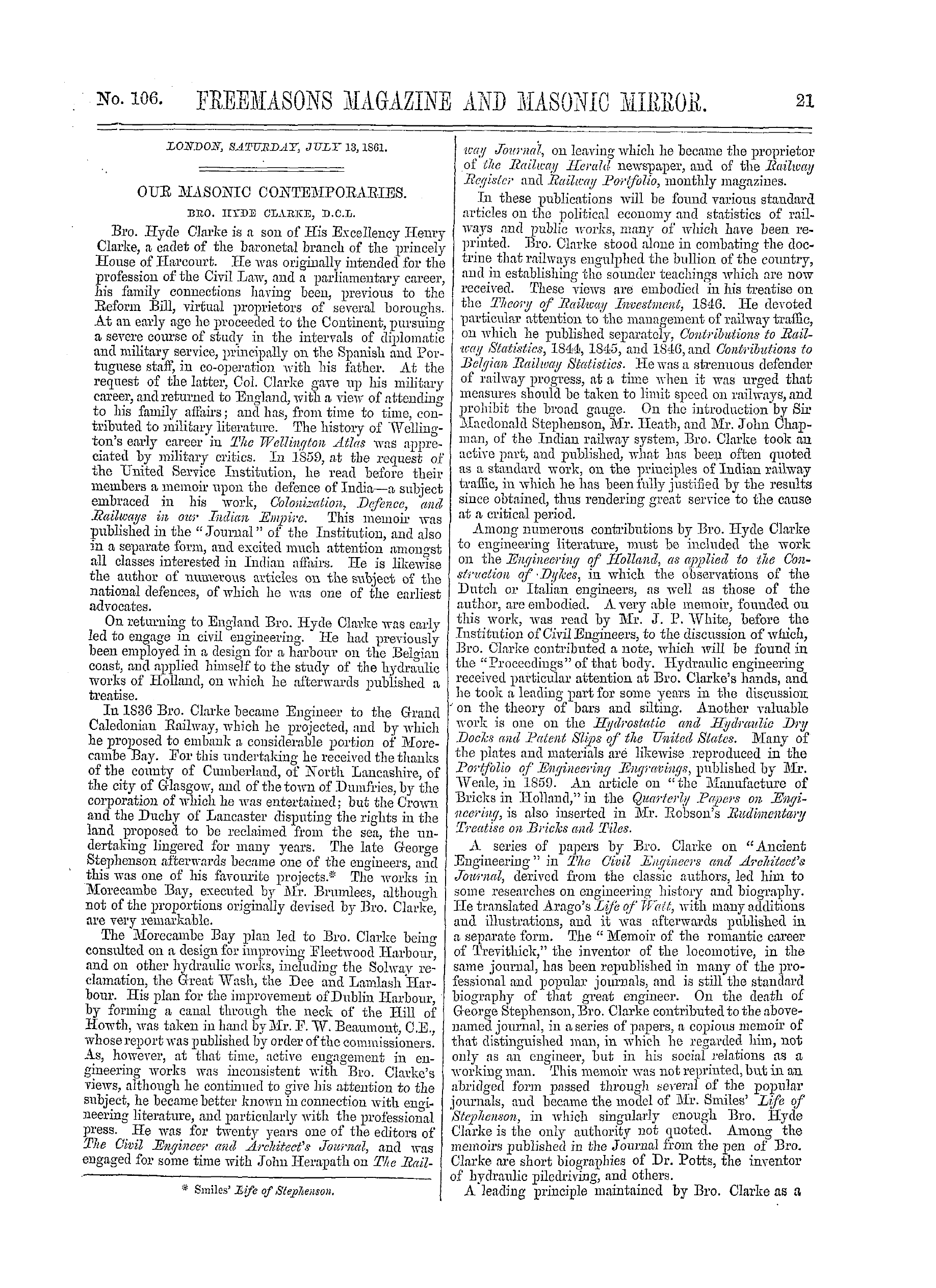 The Freemasons' Monthly Magazine