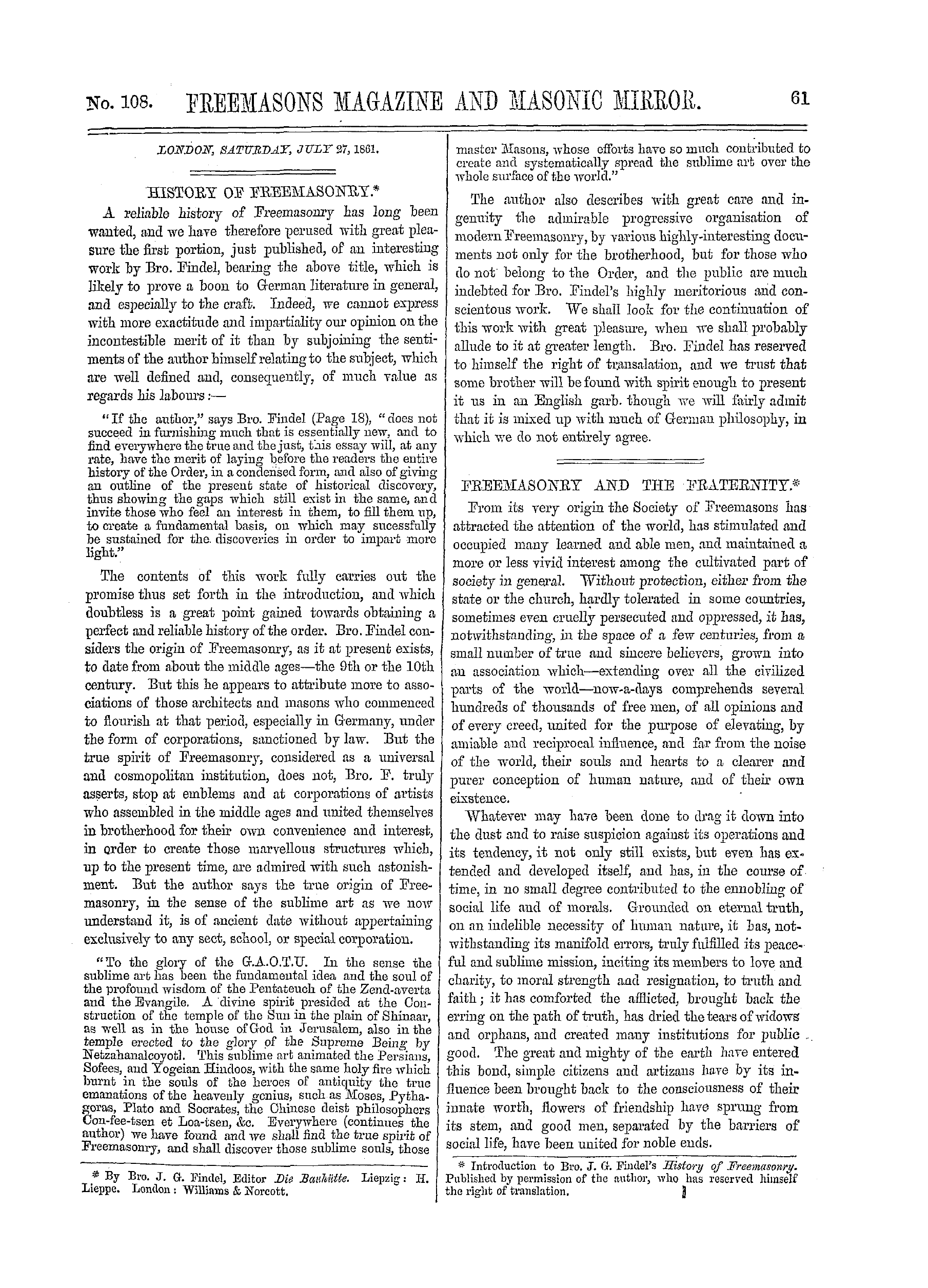 The Freemasons' Monthly Magazine