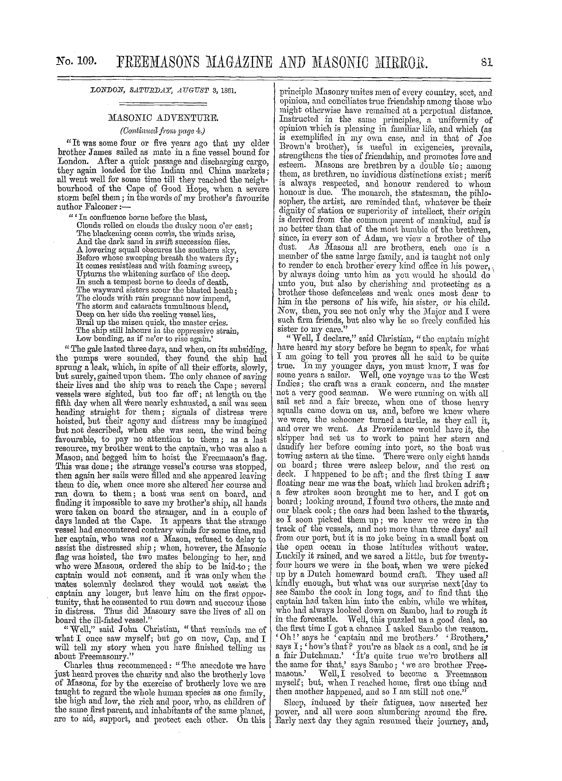 The Freemasons' Monthly Magazine