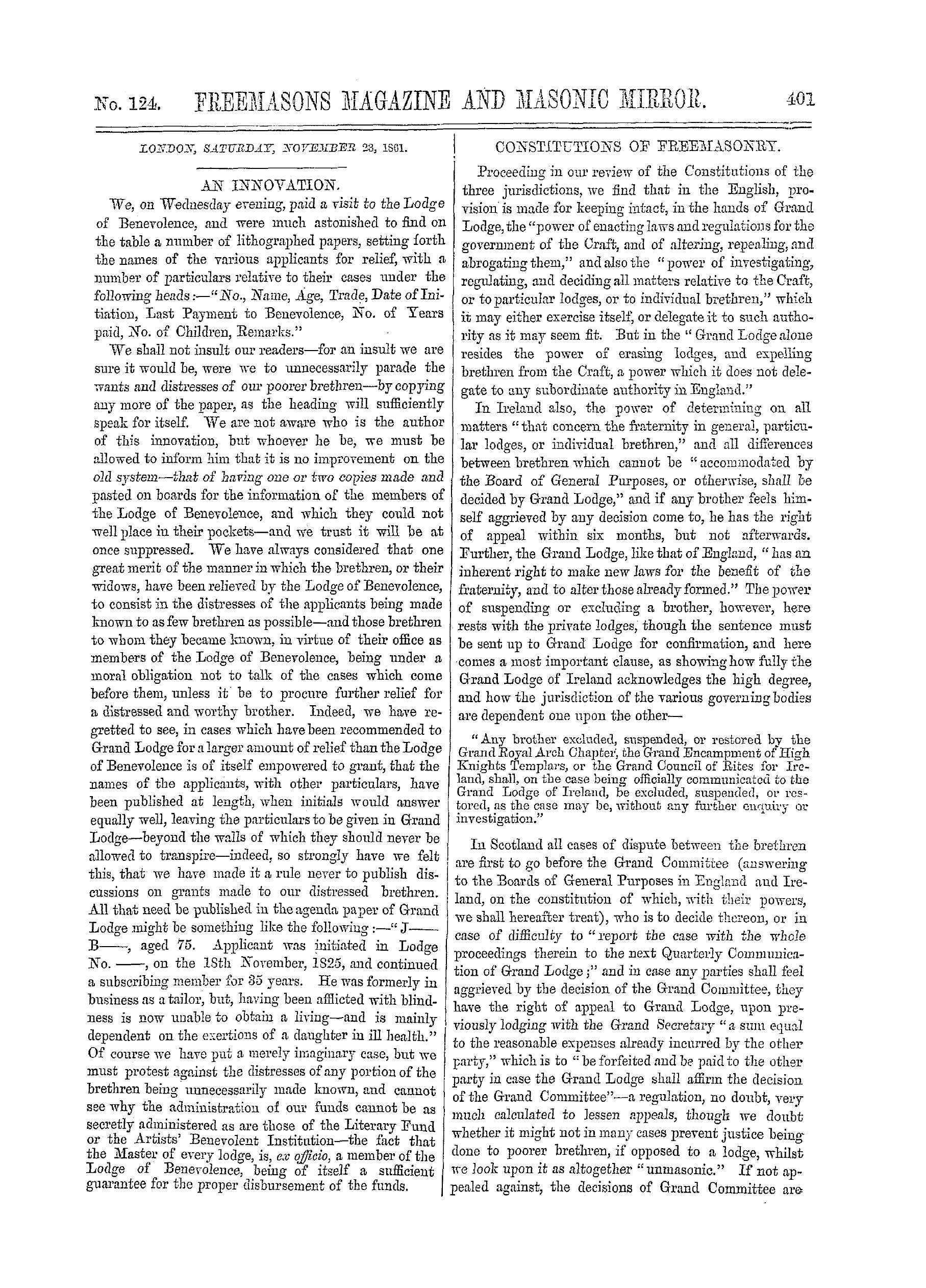 The Freemasons' Monthly Magazine