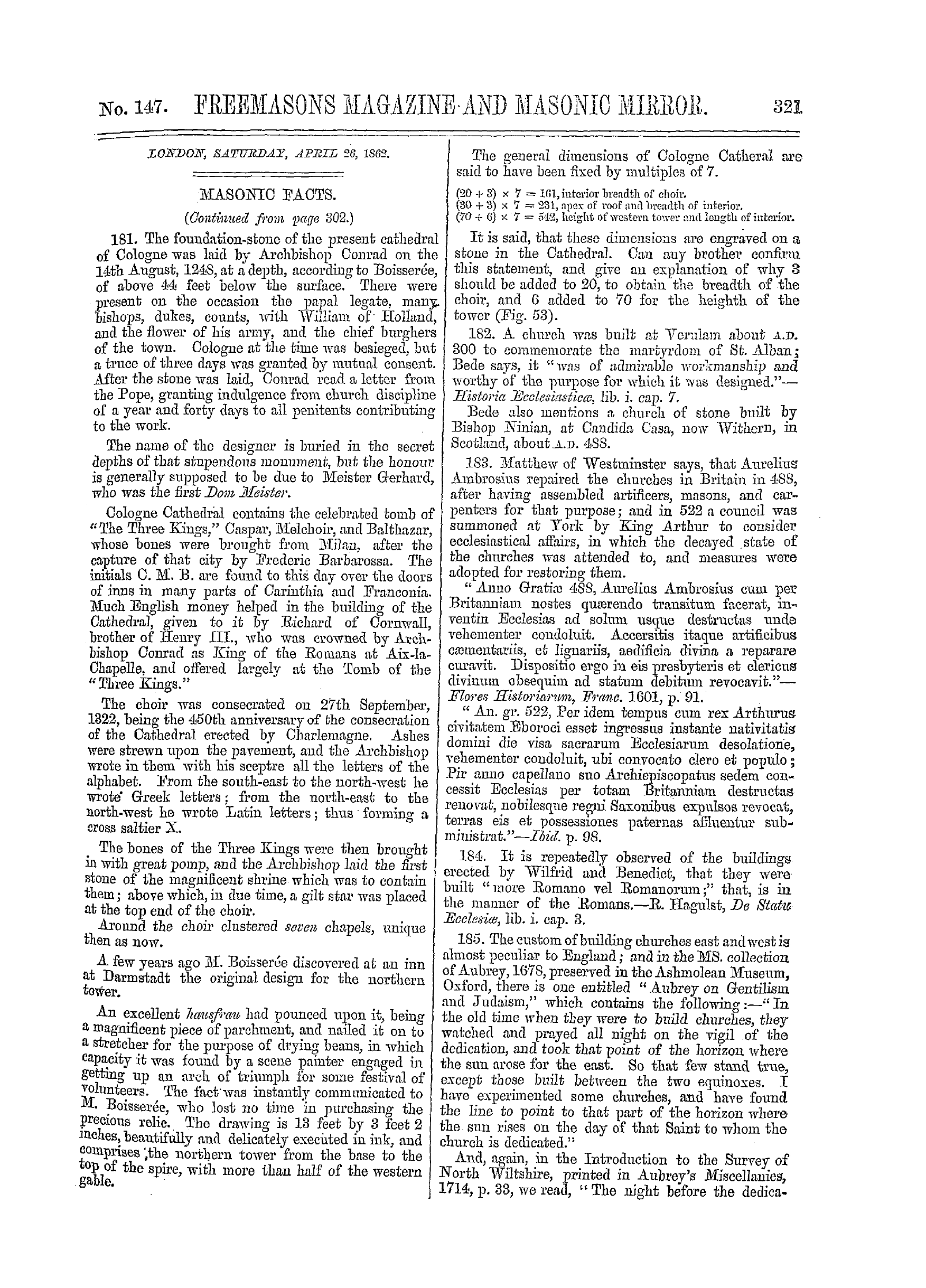 The Freemasons' Monthly Magazine