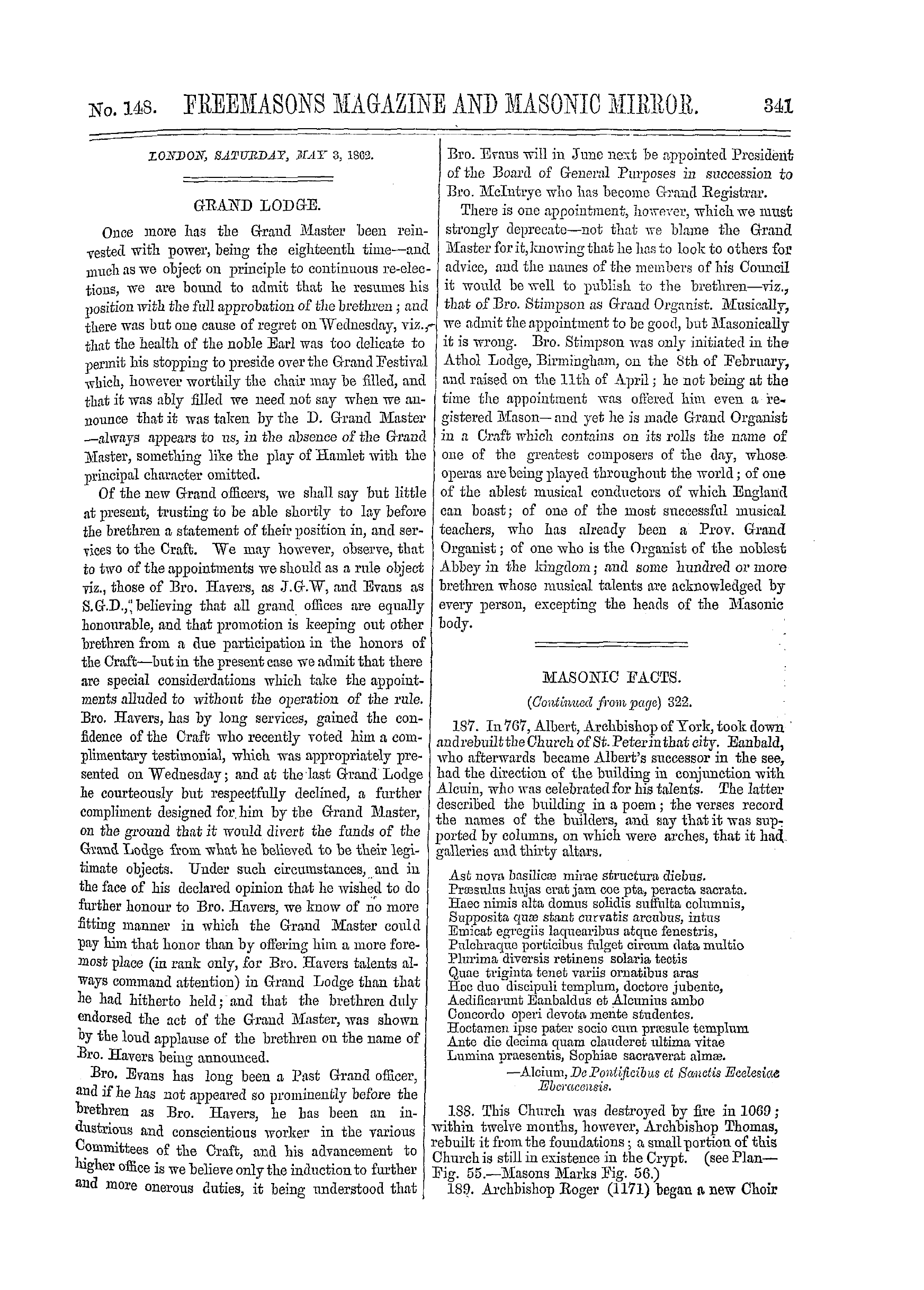 The Freemasons' Monthly Magazine