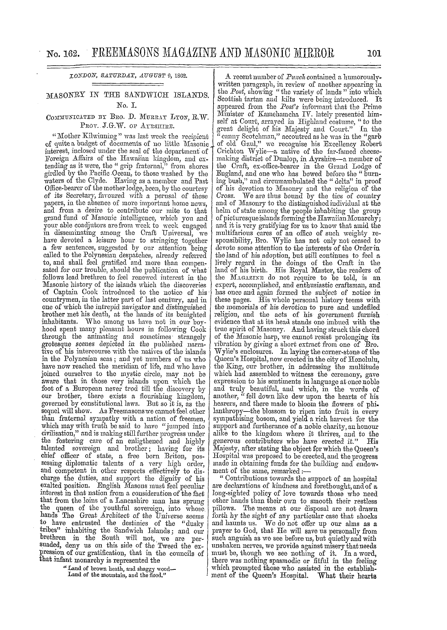 The Freemasons' Monthly Magazine