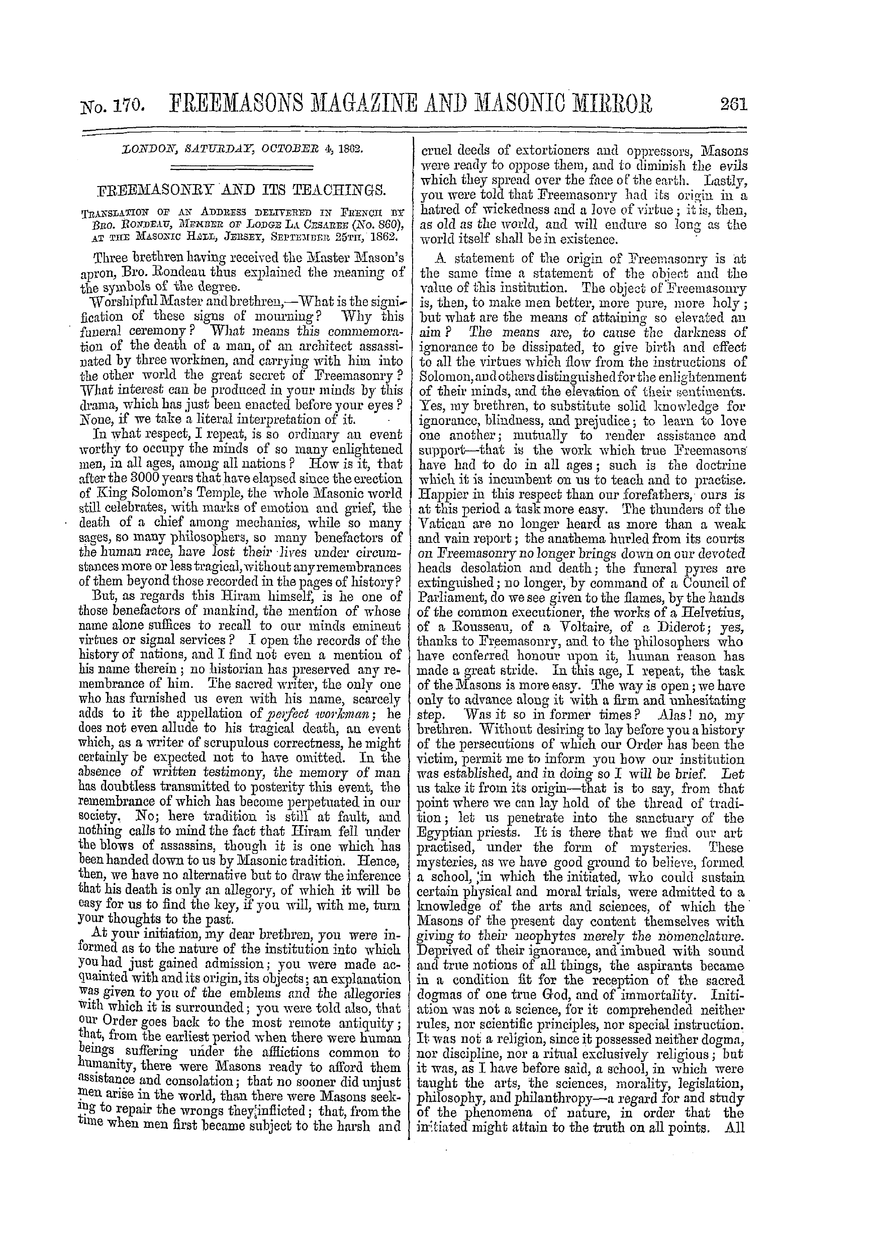 The Freemasons' Monthly Magazine