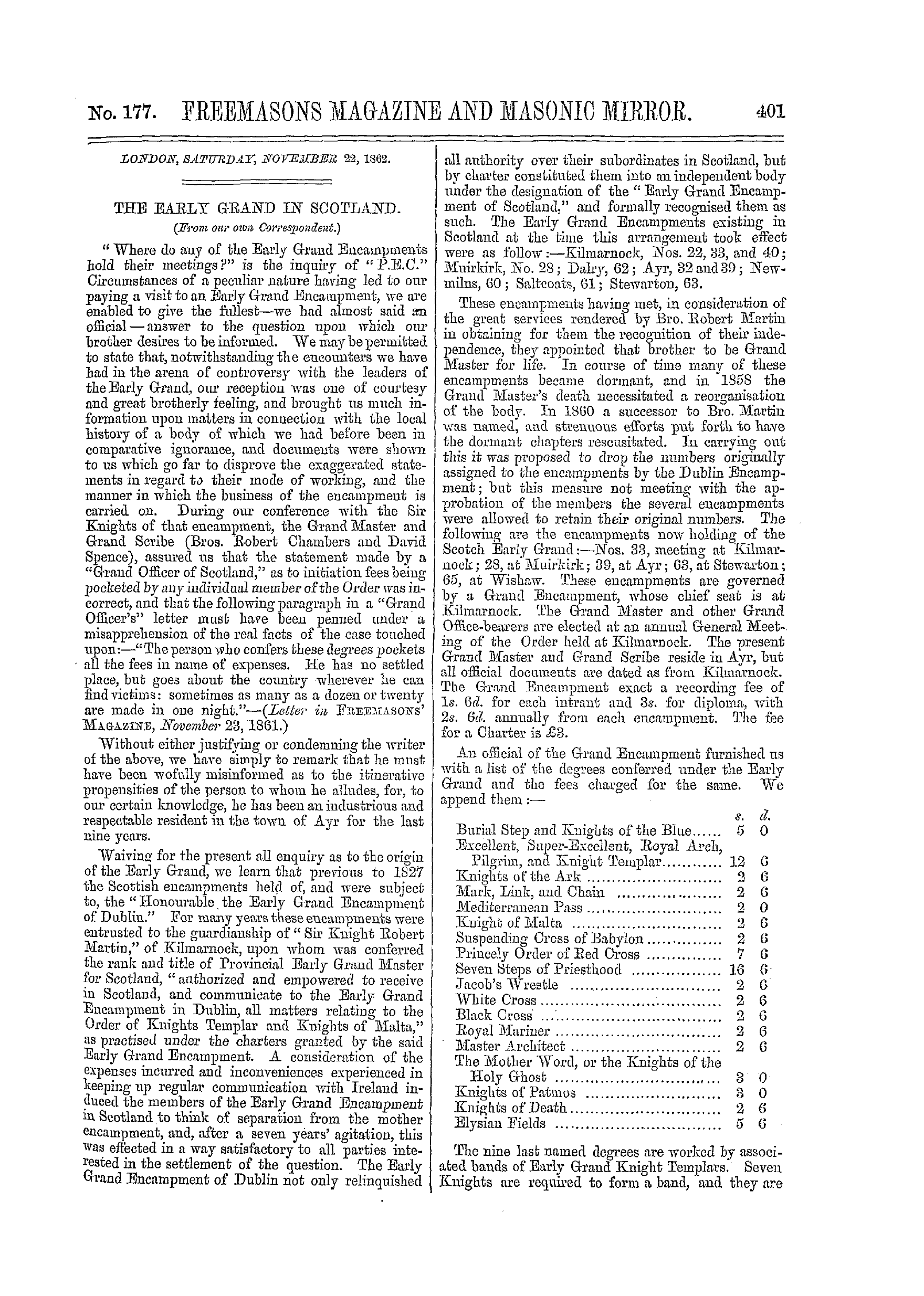 The Freemasons' Monthly Magazine