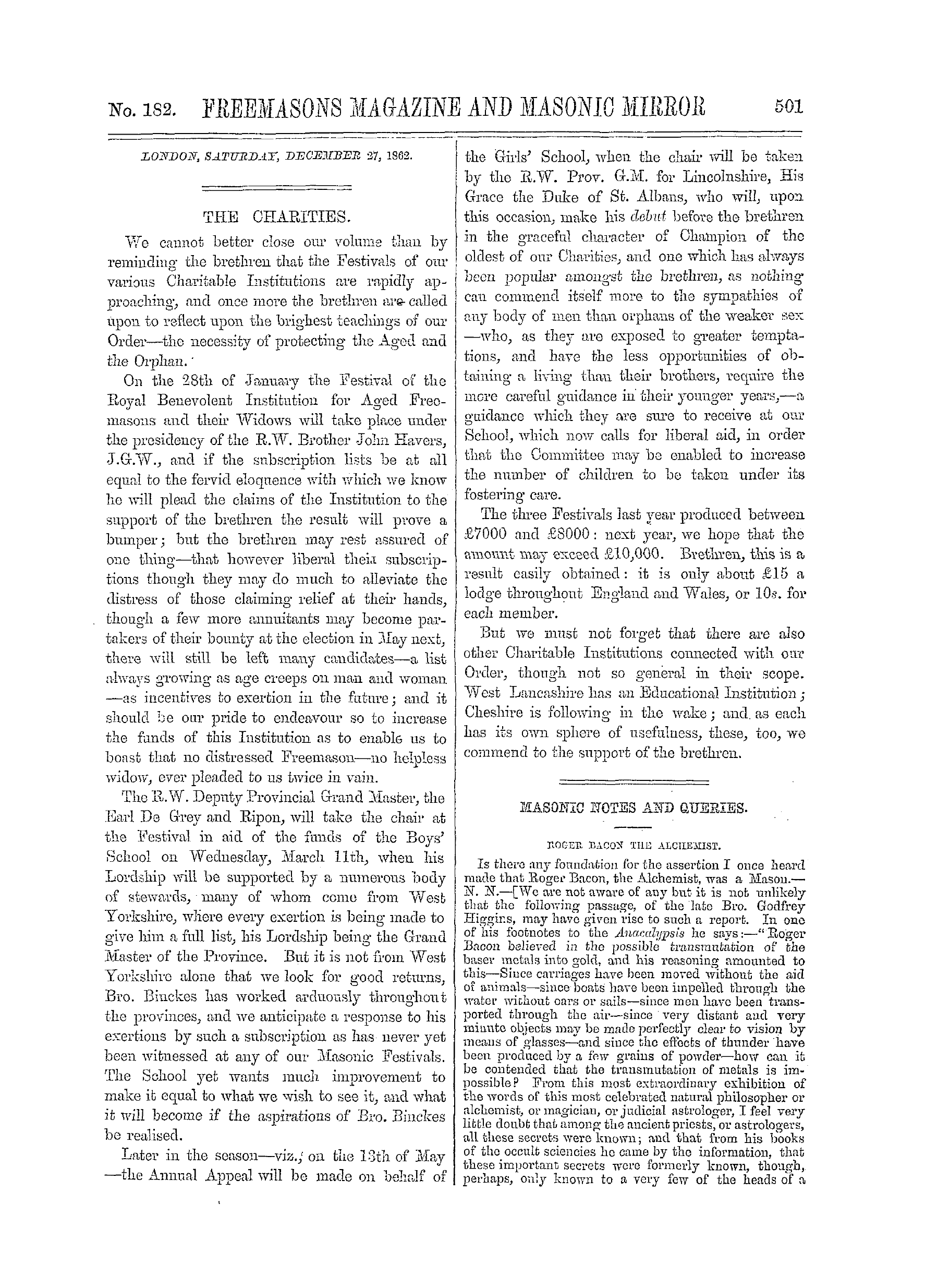 The Freemasons' Monthly Magazine
