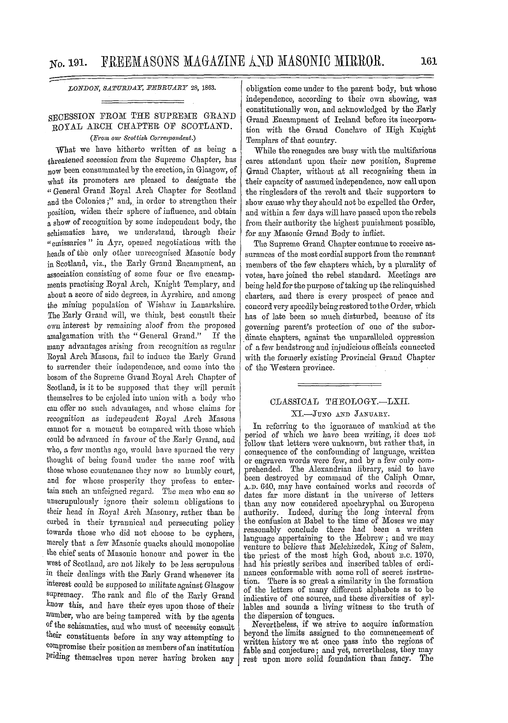 The Freemasons' Monthly Magazine