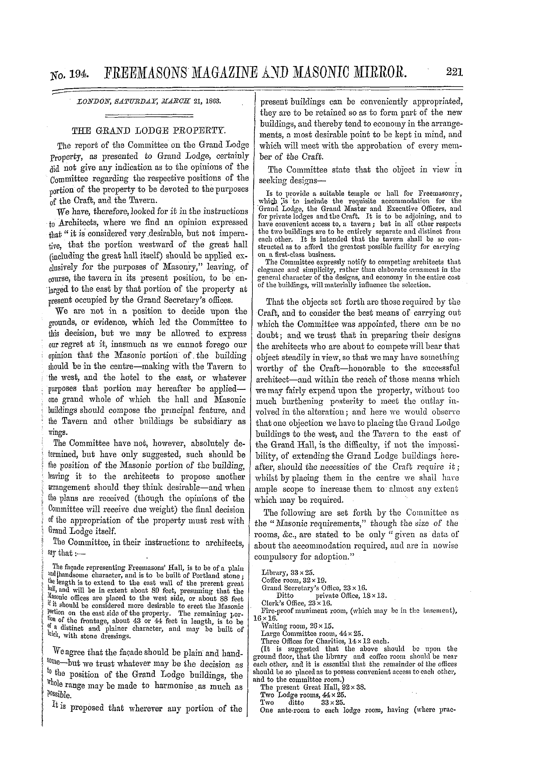 The Freemasons' Monthly Magazine