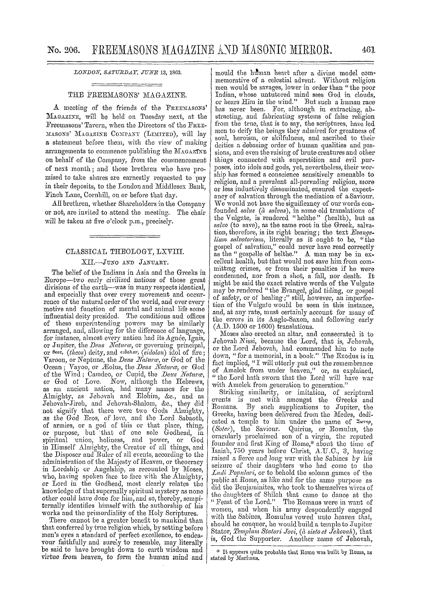 The Freemasons' Monthly Magazine