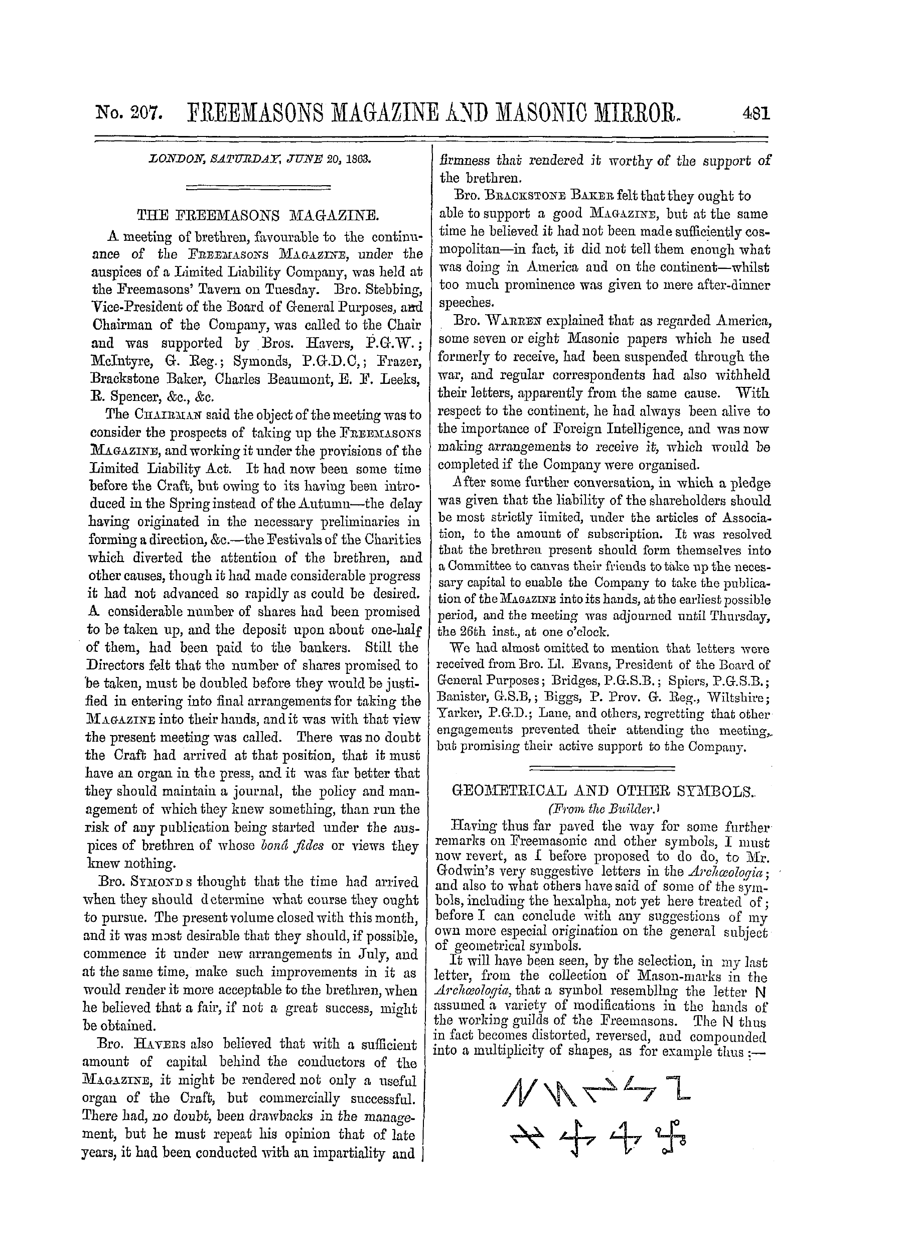 The Freemasons' Monthly Magazine
