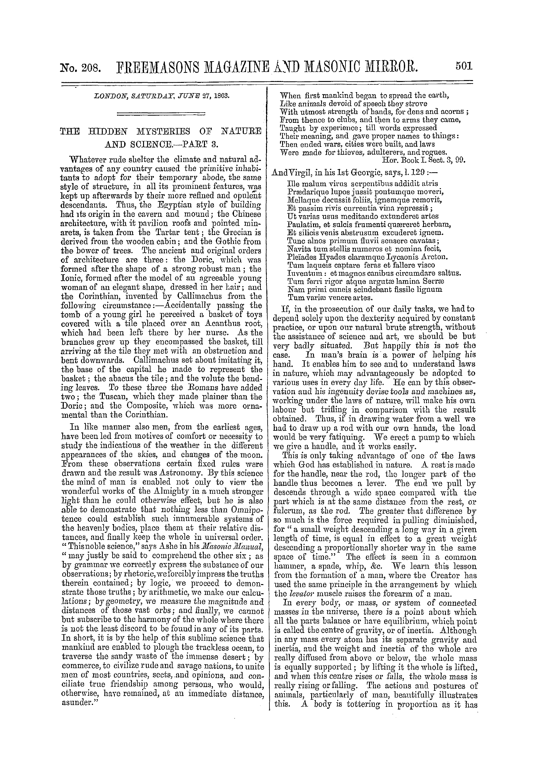 The Freemasons' Monthly Magazine
