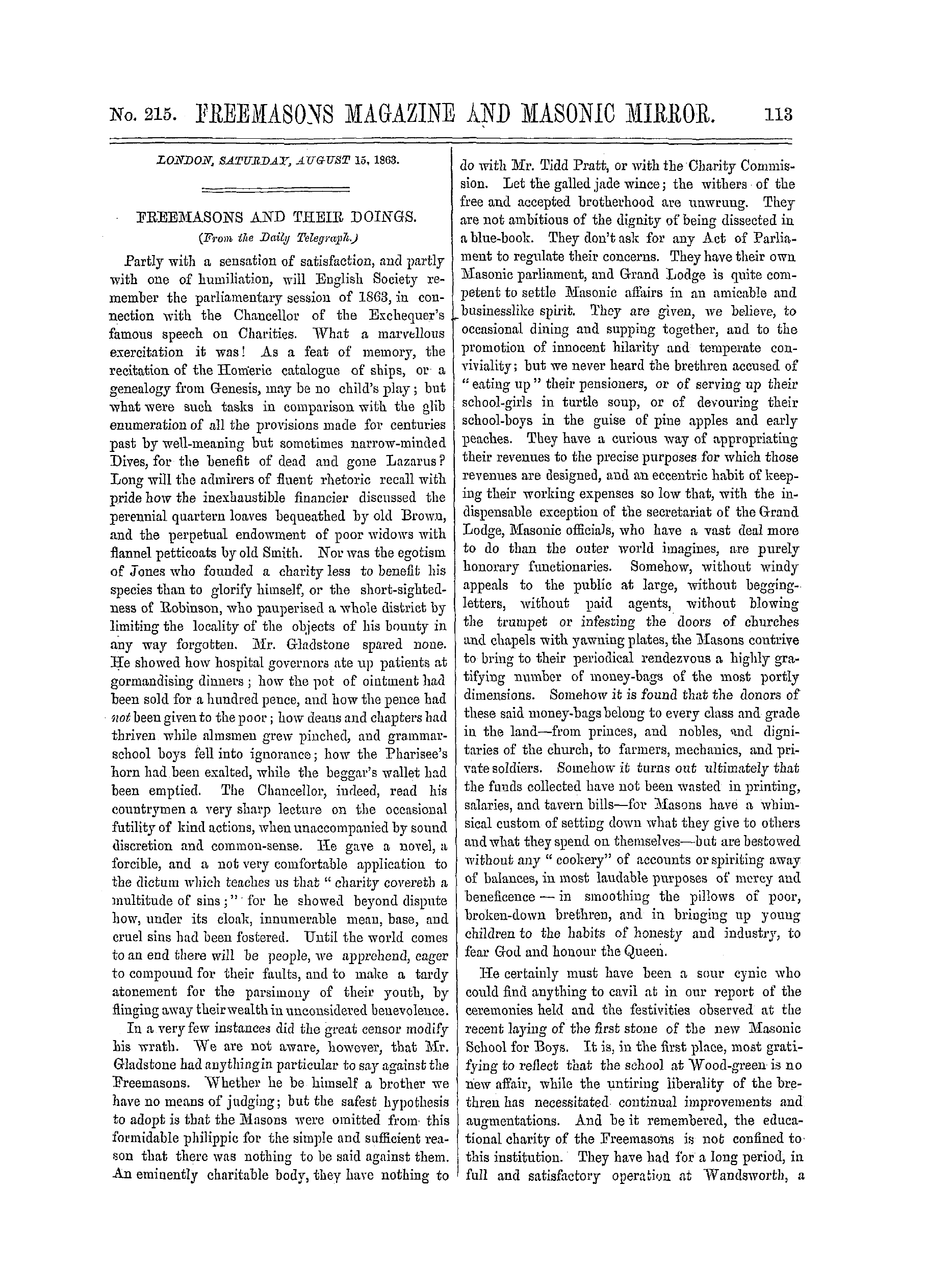 The Freemasons' Monthly Magazine