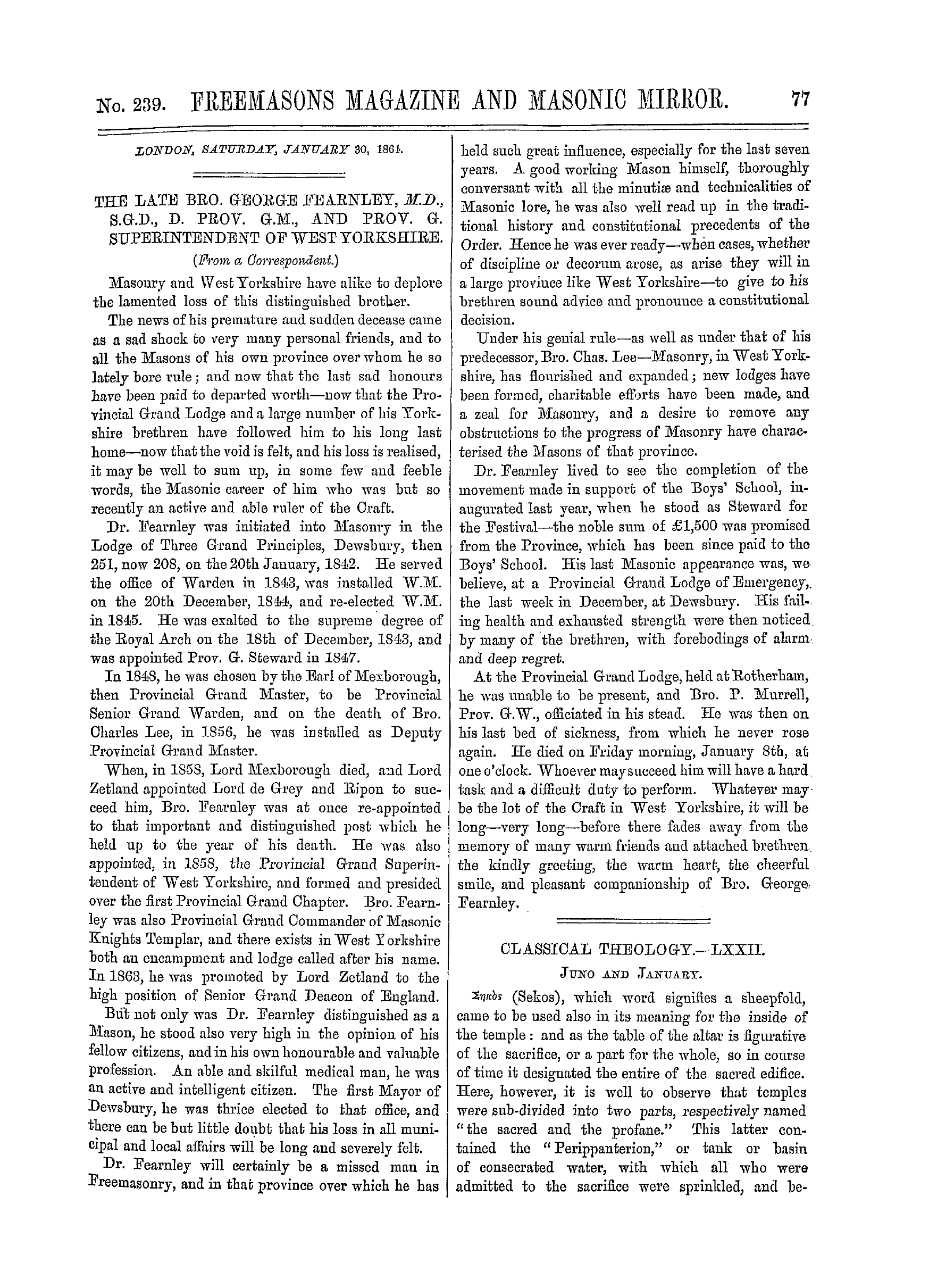 The Freemasons' Monthly Magazine