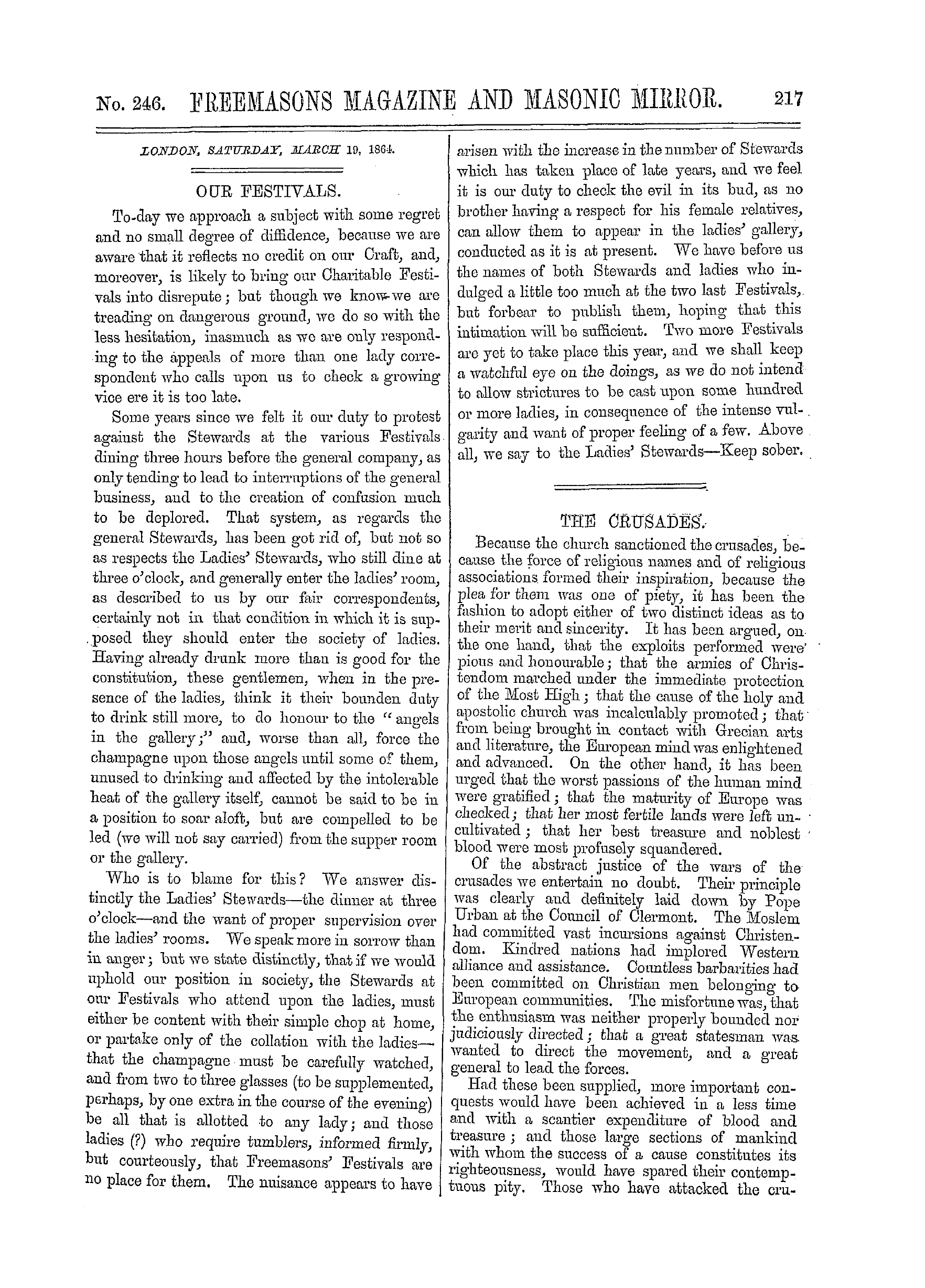 The Freemasons' Monthly Magazine