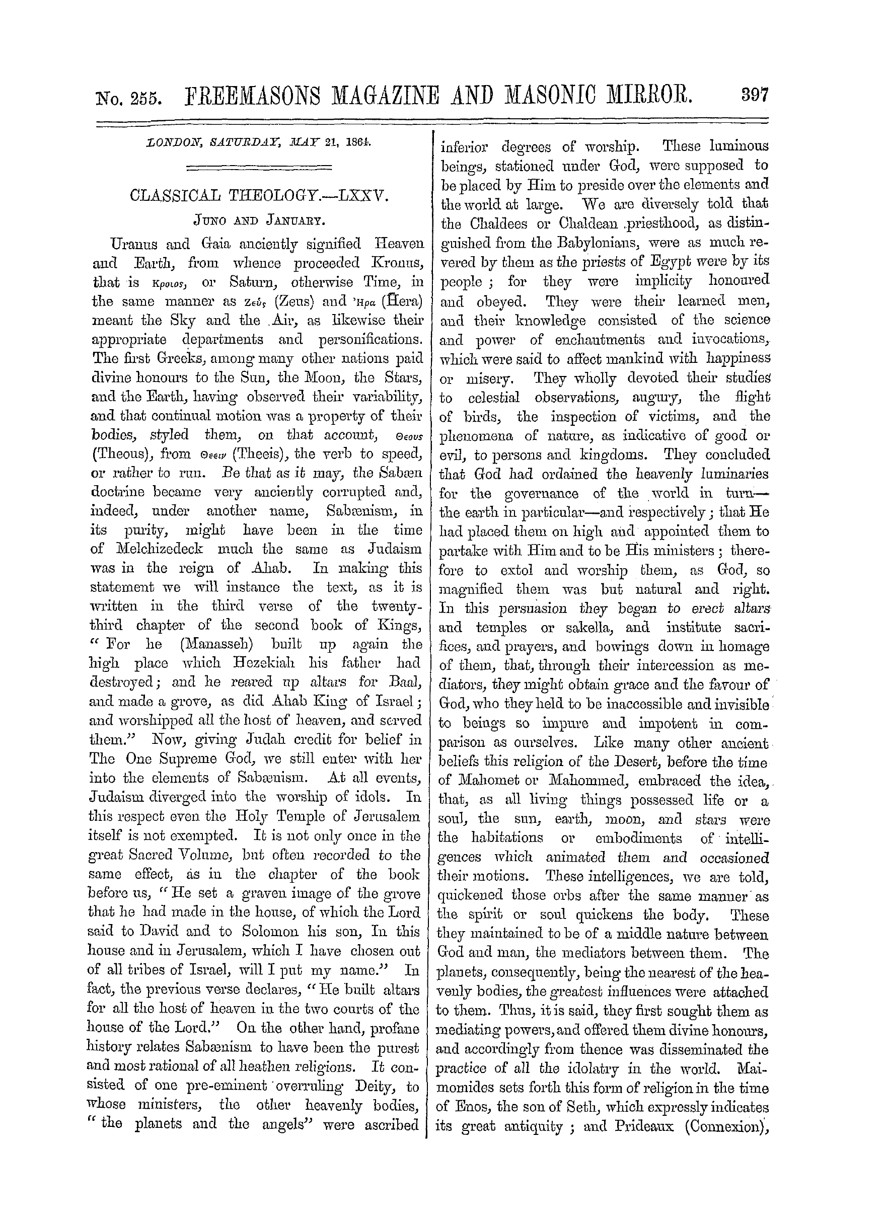 The Freemasons' Monthly Magazine