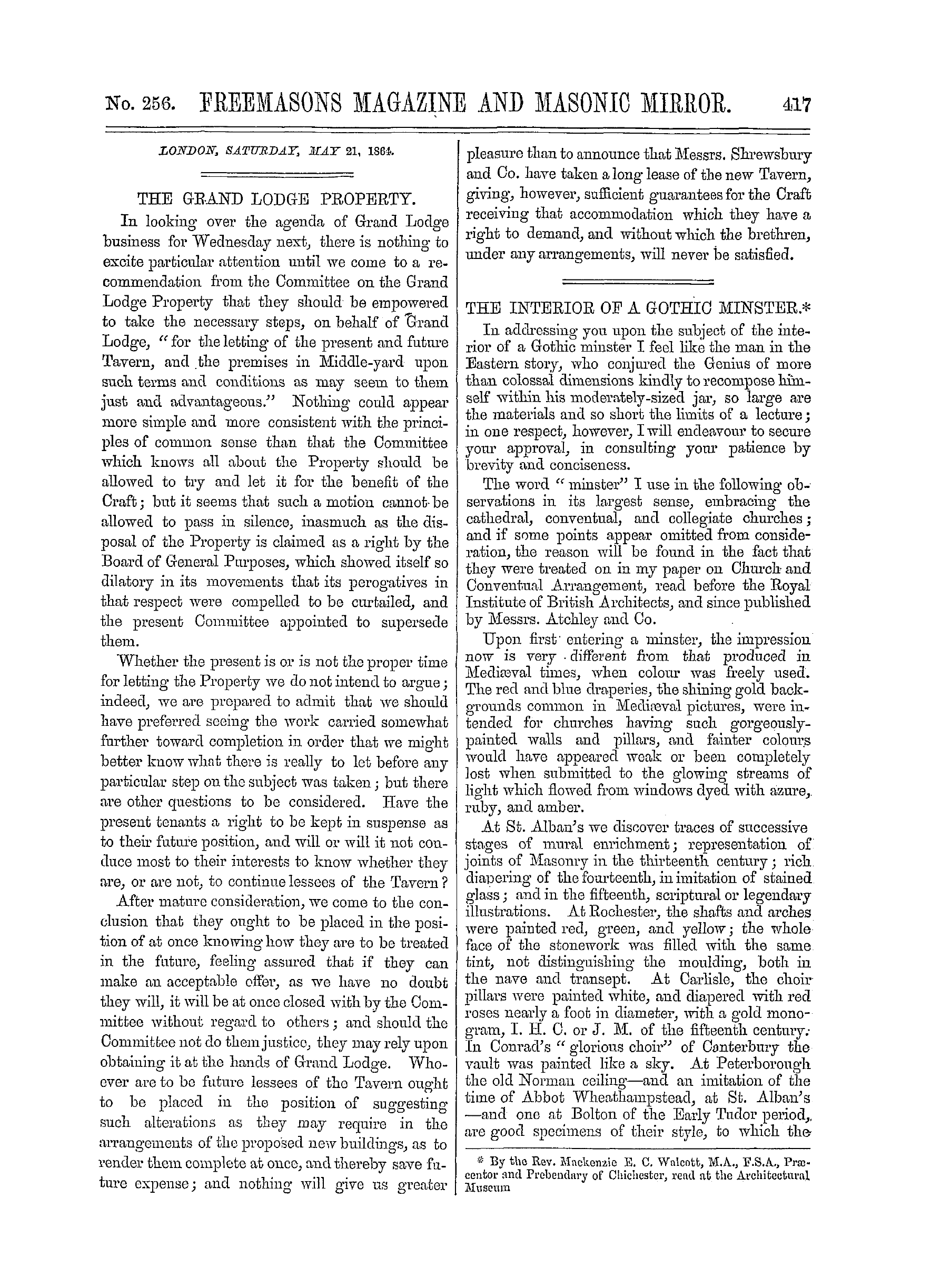 The Freemasons' Monthly Magazine